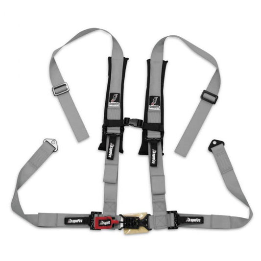 DRAGONFIRE RACING Harness Grey, H style, 4-POINT, 2" Buckle